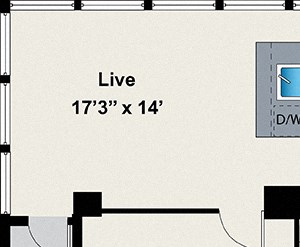 2 Bed 2 Bath Floor plan at 24 S Morgan Apartments, Chicago, Illinois